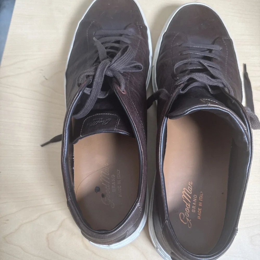 GOOD MAN BRAND Shoes Men's 14 Brown Italian Leather Edge‎ Court Sneakers $228